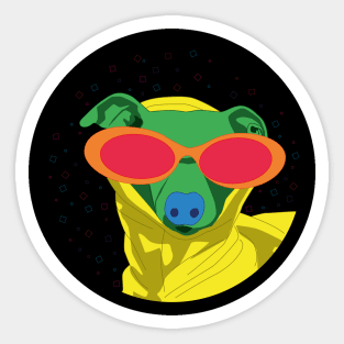 perro cool espacial Sticker